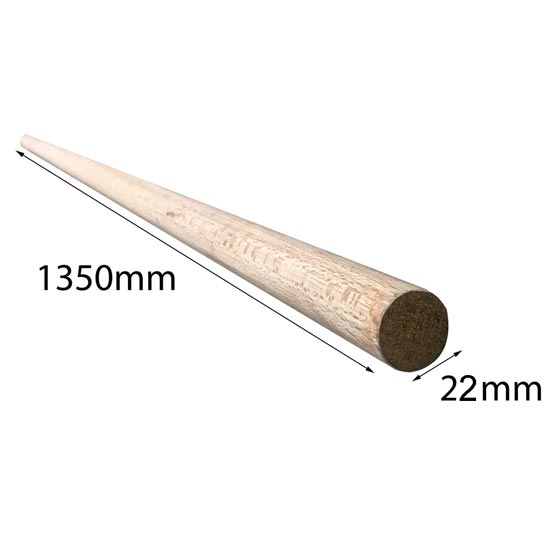 Broom Handle 22x1350mm Hardwood